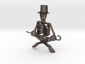 Baron Samedi Pendant in Polished Bronzed Silver Steel