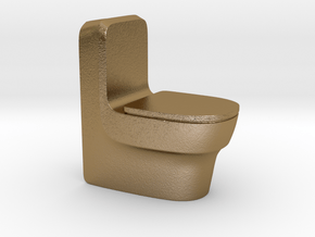 Toilet in Polished Gold Steel