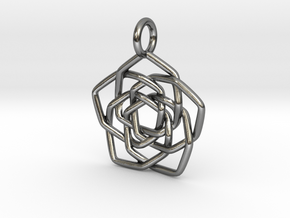 Discordian Mandala Pendant in Polished Silver