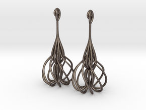 Extopyro Earings in Polished Bronzed Silver Steel