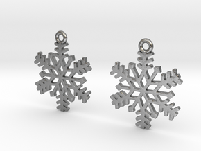 Snowflake Earrings in Natural Silver