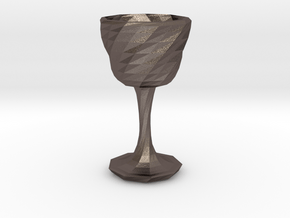 goblet long stem 3 in Polished Bronzed Silver Steel