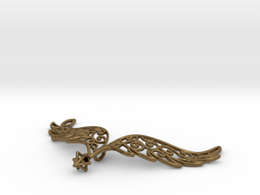Angel Wings Pendant - precious metals in Natural Bronze