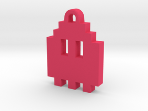 Pac Man Ghost 8-bit Earring 1 (looks up) in Pink Processed Versatile Plastic