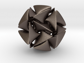 Dodecahedron II, large in Polished Bronzed Silver Steel