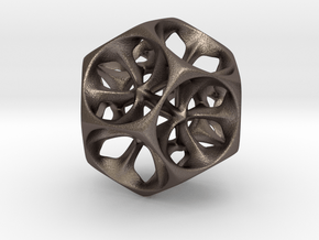 Dodecahedron XI, large  in Polished Bronzed Silver Steel
