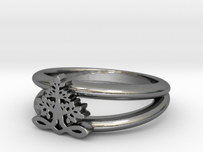 Tree of Life Ring in Polished Silver