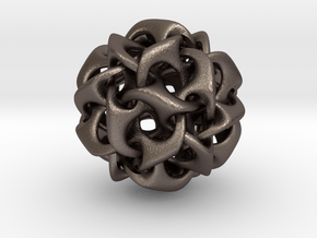 Dodecahedron IV, medium in Polished Bronzed Silver Steel