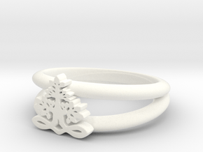 Tree of Life Ring in White Processed Versatile Plastic