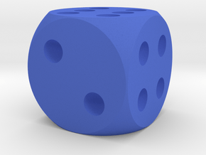 Simple D6 Dice in Blue Processed Versatile Plastic