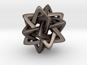 Five Tetrahedra, medium in Polished Bronzed Silver Steel