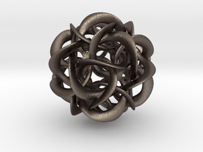 Dodecahedron VIII, medium in Polished Bronzed Silver Steel