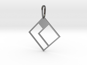 Tetromino Pendant - Diamond Two in Polished Silver