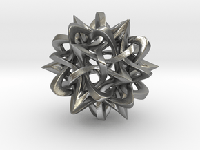Rhombic Triacontahedron III, medium in Natural Silver