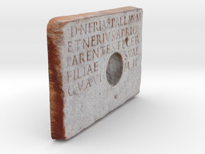 Roman Libation Inscription (6") in Full Color Sandstone