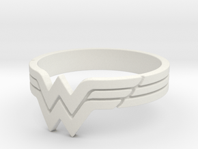 Wonder Woman Ring, Size 7 in White Natural Versatile Plastic