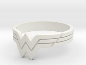 Wonder Woman Ring, Size 7 in White Natural Versatile Plastic