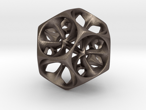 Dodecahedron XI, medium in Polished Bronzed Silver Steel