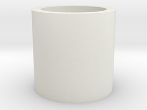 Hollow Cylinder in White Natural Versatile Plastic
