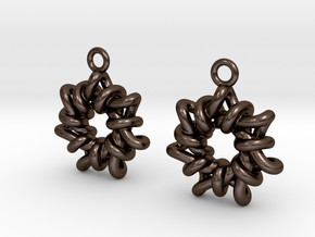 Torus1 Earrings in Polished Bronze Steel