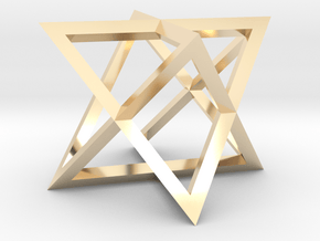 Star Tetrahedron 1.4" in 14K Yellow Gold