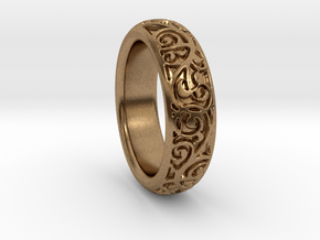 Swirling Vine Ring - Size 7 in Natural Brass