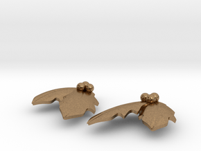 Holly Earrings in Natural Brass