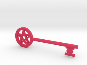 Pentacle Key  in Pink Processed Versatile Plastic