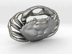 Crab Pendant (Carcinus maenas) in Natural Silver