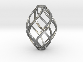 Zonohedron Pendant or Earring in Natural Silver