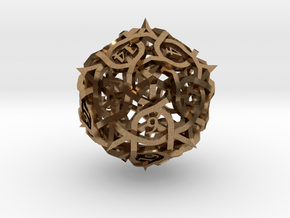 Thorn d20 Ornament in Natural Brass