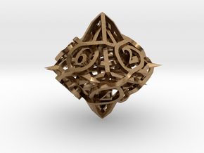 Thorn d10 Ornament in Natural Brass