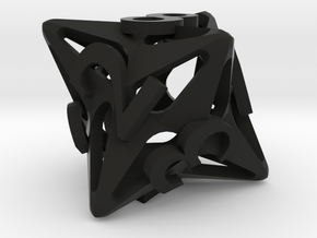 Pinwheel d8 Ornament in Black Natural Versatile Plastic