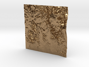3'' Sedona Terrain Model, Arizona, USA in Natural Brass