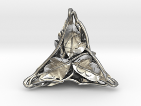 Botanical d4 Ornament in Natural Silver