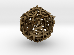 Thorn d20 Ornament in Natural Bronze