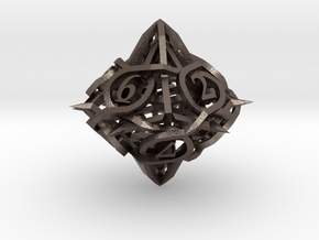 Thorn d10 Ornament in Polished Bronzed Silver Steel