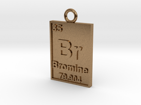 Bromine Periodic Table Pendant in Natural Brass