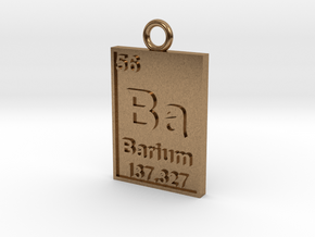 Barium Periodic Table Pendant in Natural Brass