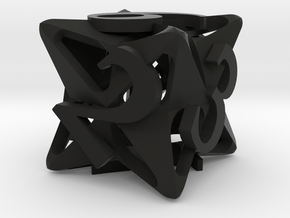 Pinwheel d6 Ornament in Black Natural Versatile Plastic