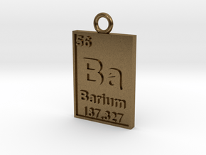 Barium Periodic Table Pendant in Natural Bronze