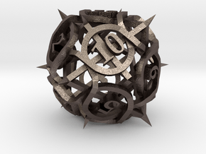 Thorn d12 Ornament in Polished Bronzed Silver Steel