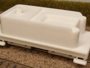 H0n30 Tender with 2 trucks (type 2A) in White Processed Versatile Plastic