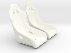 1/16 Scale Modern Racing Seat Pair in White Processed Versatile Plastic