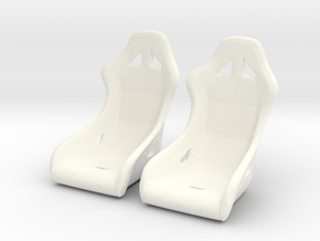 1 12 Modern Racing Seat Pair in White Processed Versatile Plastic