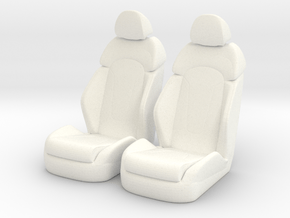 1 12 Luxury Bucket Seat Pair in White Processed Versatile Plastic