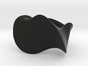 "Waves" ... Right Hand Ring . in Black Natural Versatile Plastic