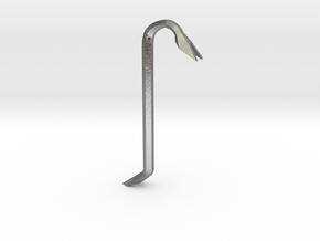 Keychain Mini Crowbar Tool - Medium in Natural Silver