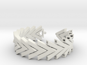 Chevron Bracelet in White Natural Versatile Plastic