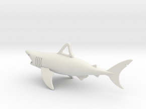 Shark Pendant in White Natural Versatile Plastic